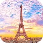 paris wallpaper parisian twilight theme android application logo